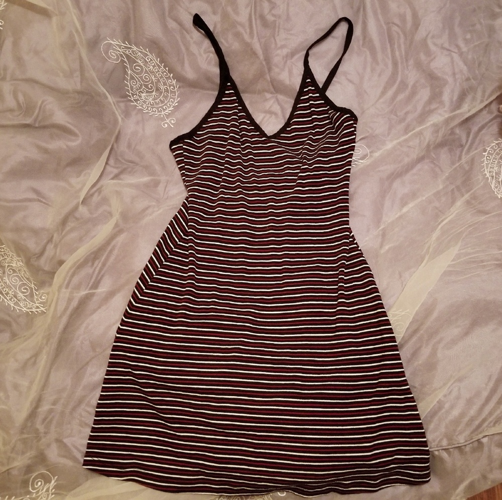 Striped body con mini dress